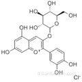 1-benzopyrylium, 2- (3,4-dihydroxyphényl) -3- (bD-glucopyranosyloxy) -5,7-dihydroxy-, chlorure (1: 1) CAS 7084-24-4